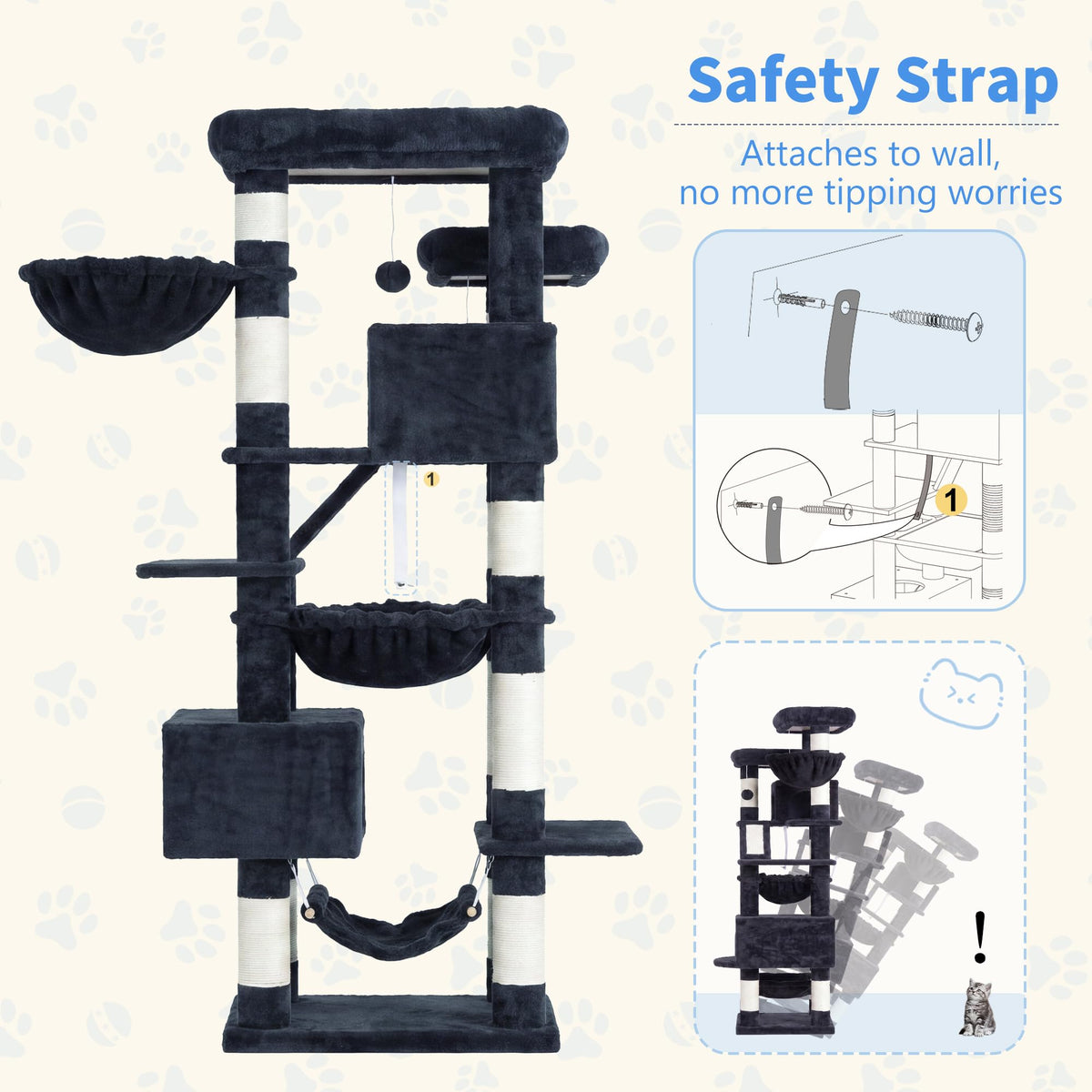 71-Inch-Tall Cat Tree with 2 Perches X517732