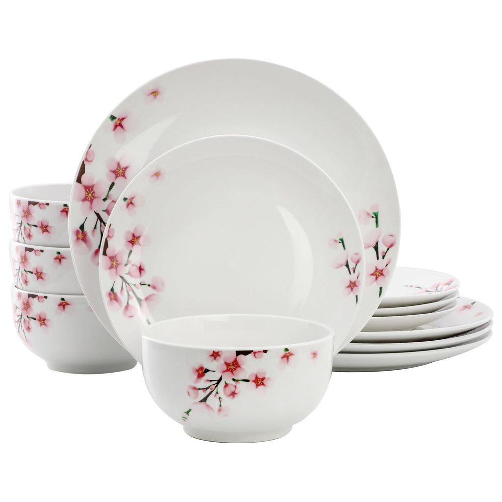 12 Piece Porcelain Dinnerware Set, Service for 4 F388