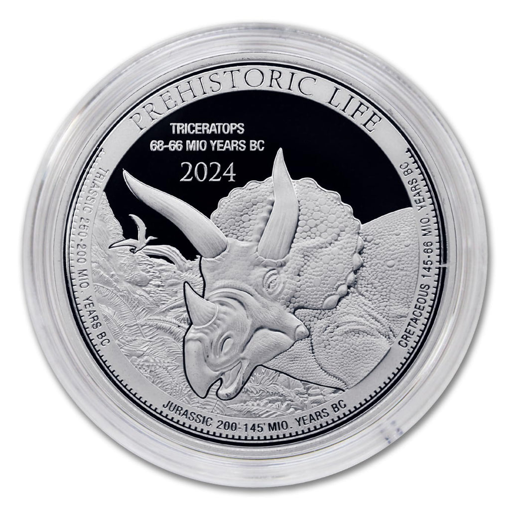 1 oz Silver Triceratops 20 Francs BU G465390