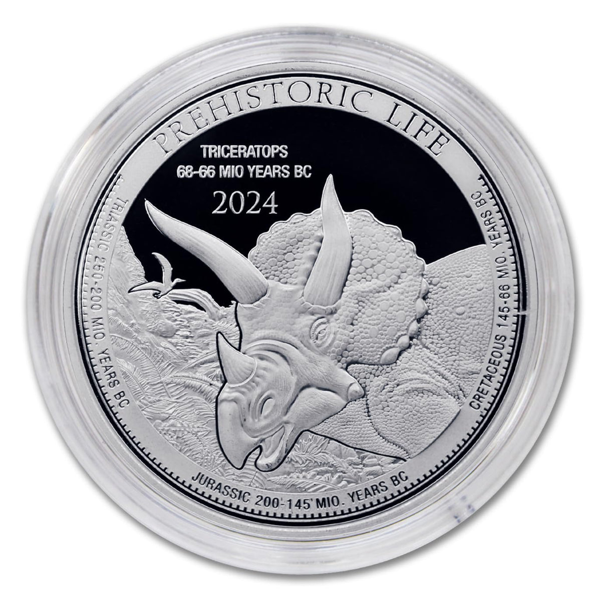 1 oz Silver Triceratops 20 Francs BU G465390