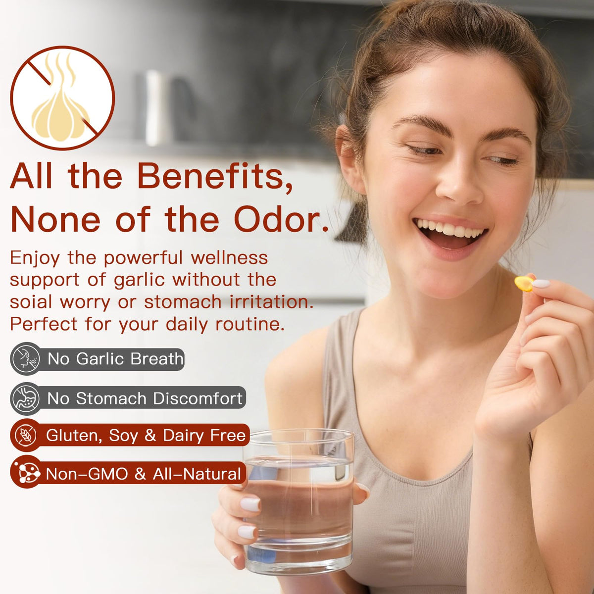 Odorless Organic Garlic Capsules 300 Softgels W4929