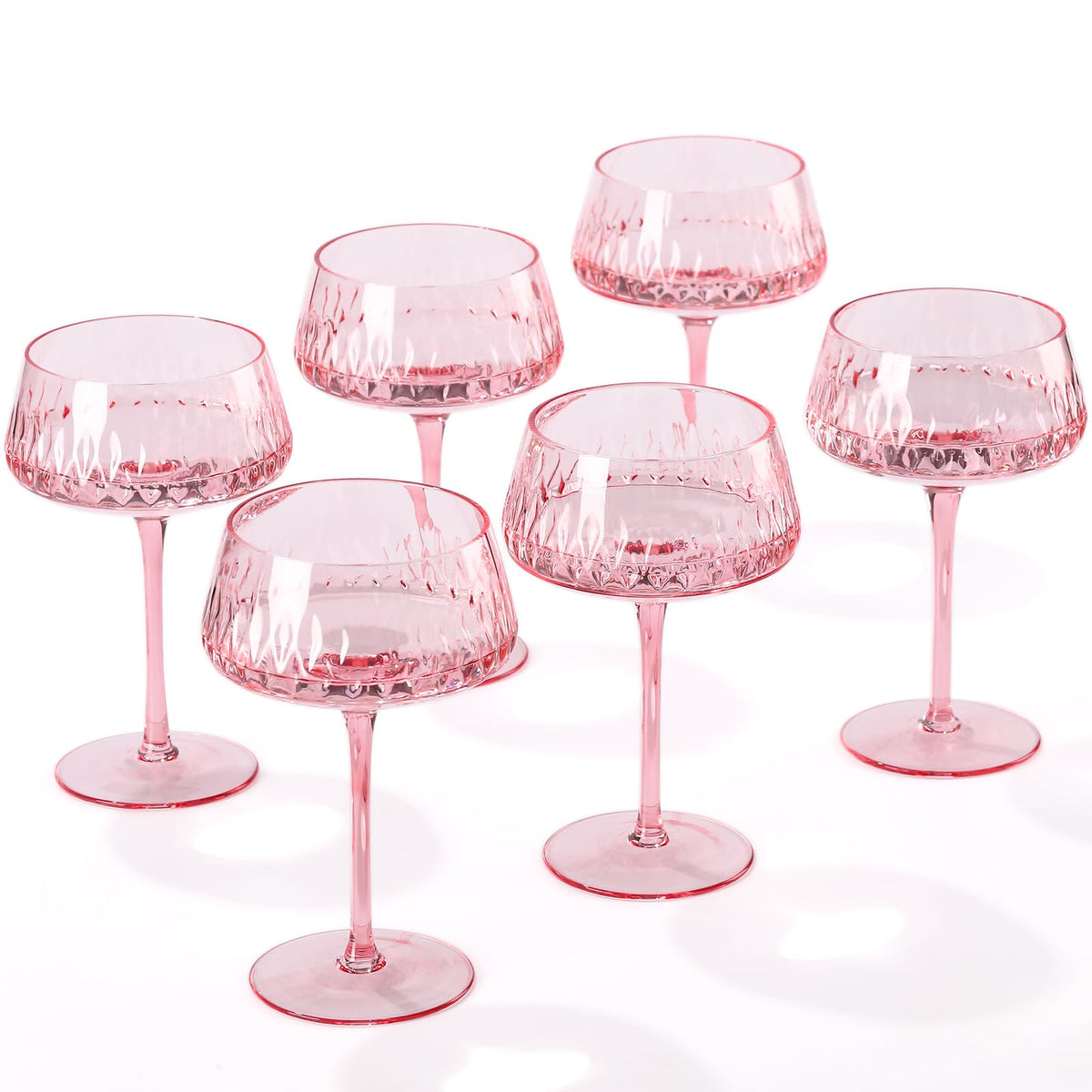 Pink 14 oz Martini Glasses Set of 6 D5622