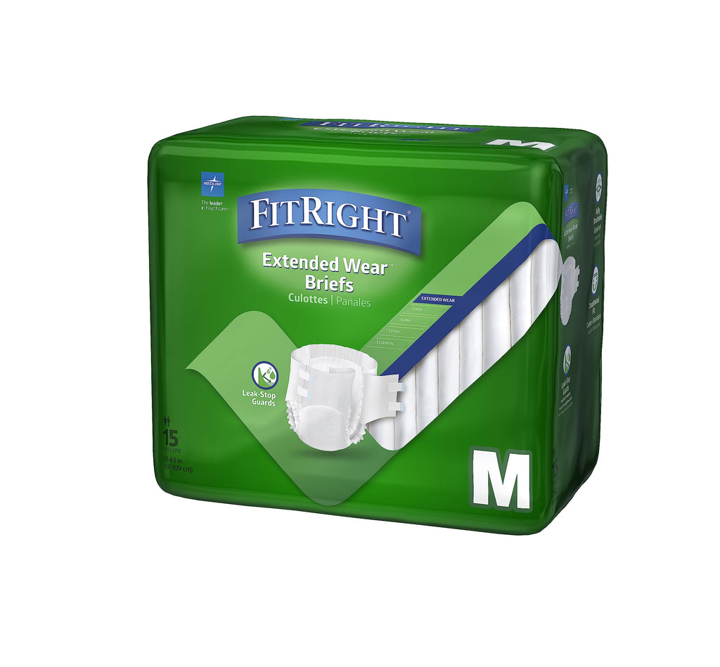 Adult Incontinence Briefs with Tabs, Medium, 15 Count P90743