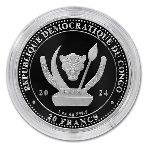 1 oz Silver Triceratops 20 Francs BU G465390