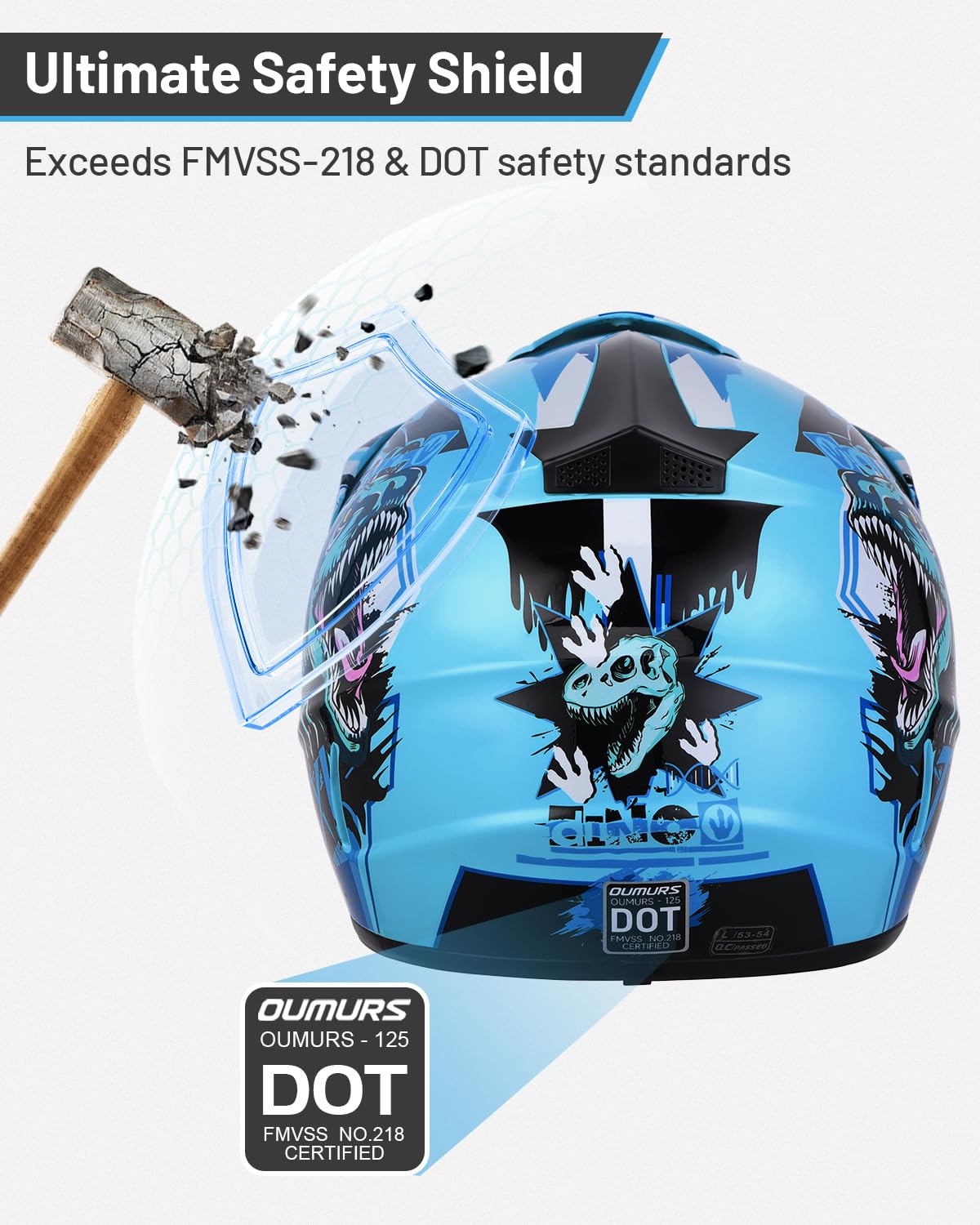 Youth DOT Approved Full Face Motocross Helmet U74745