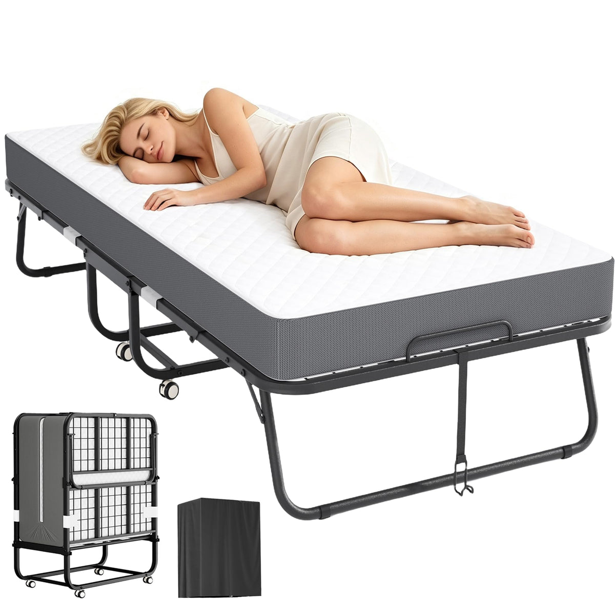 Folding Bed with 5" Memory Foam W216