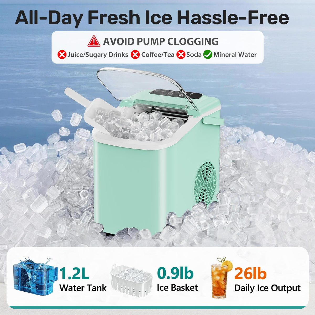Countertop Ice Maker with Self-Cleaning F231