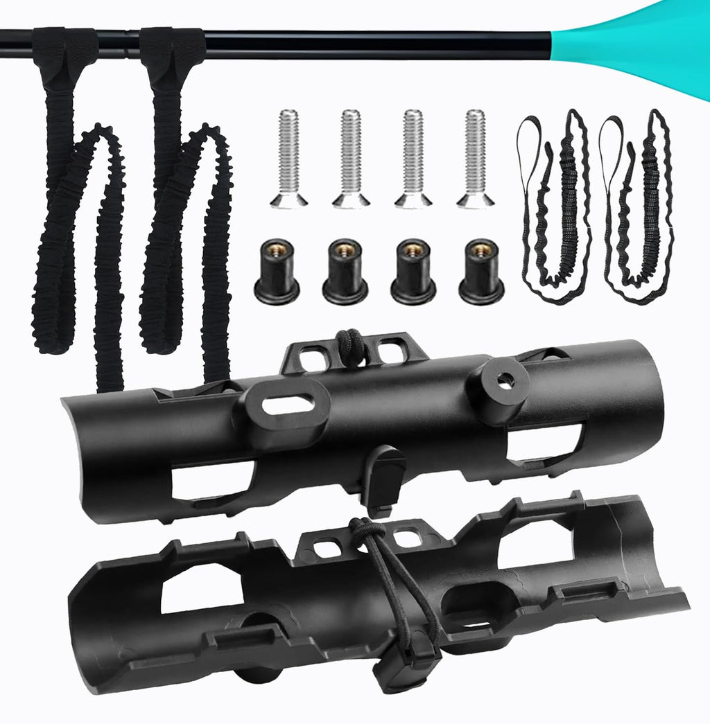 2PCS Kayak Paddle Holder with Leashes & Locking Kits M6000