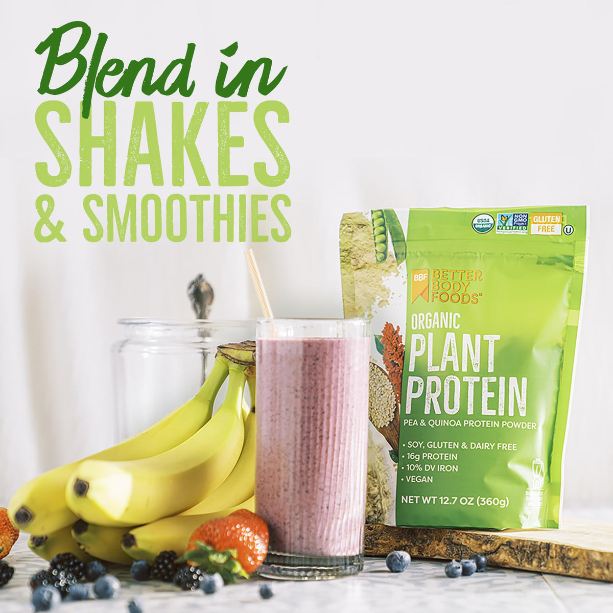 Organic Plant Protein Powder 12.7 Oz Unflavored Isolate Z921781