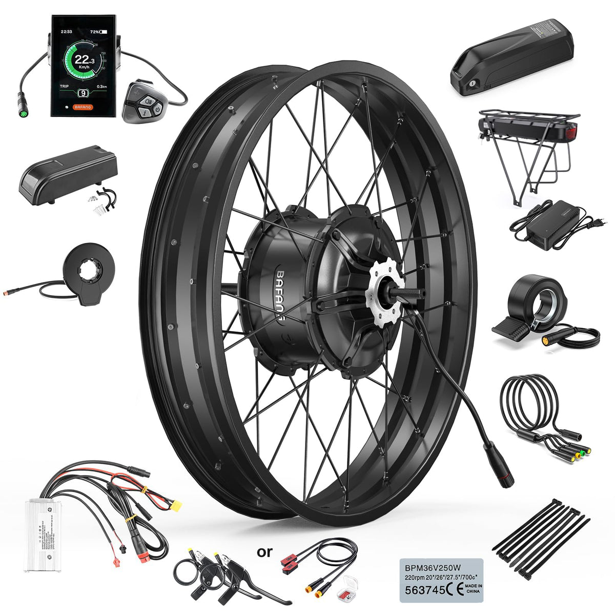 1000W Rear Hub Motor Fat Tire Ebike Conversion Kit S807241