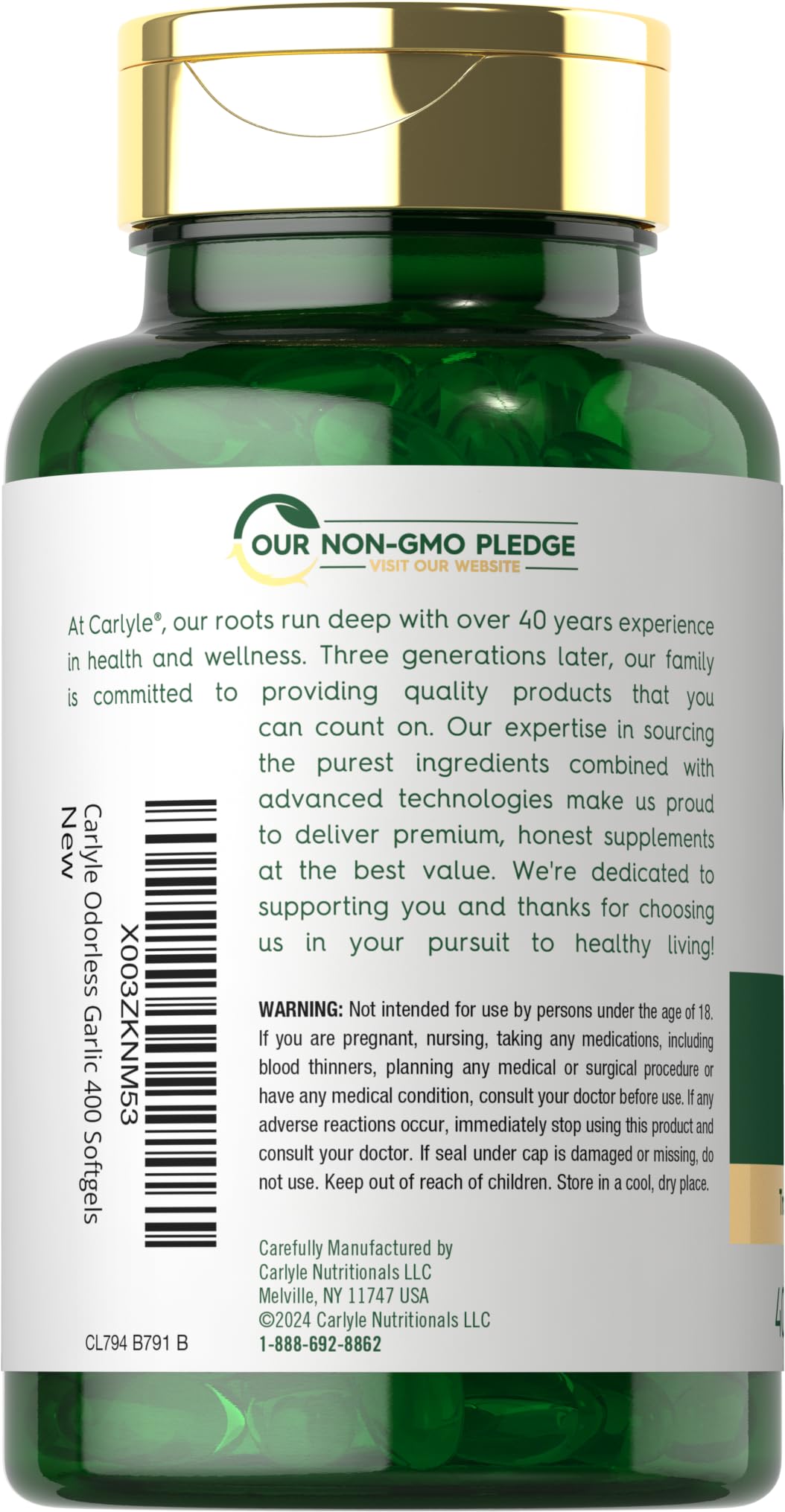 Odorless Garlic Supplement 400 Softgels N406225