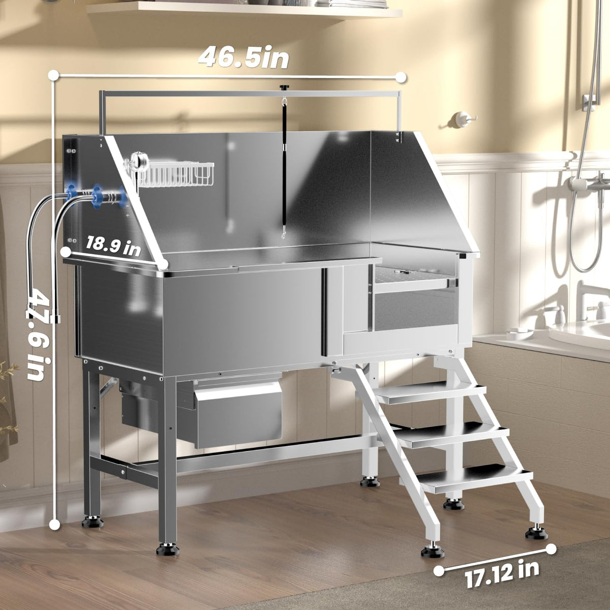 46" Stainless Steel Dog Wash Station Y1425