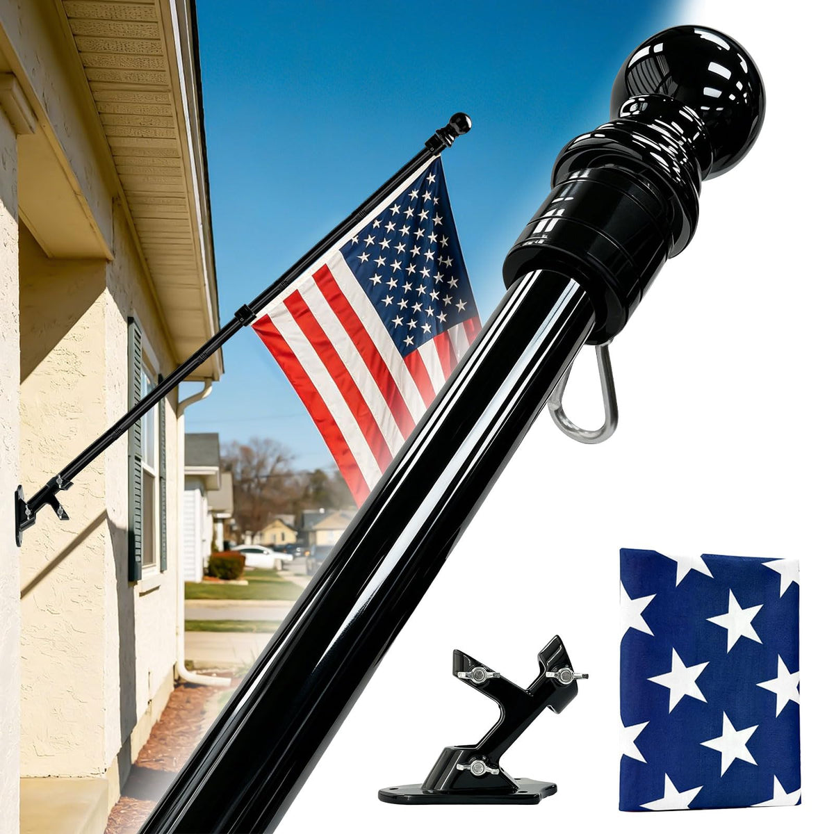 Stainless Steel Heavy Duty Flag Pole Kit M6966