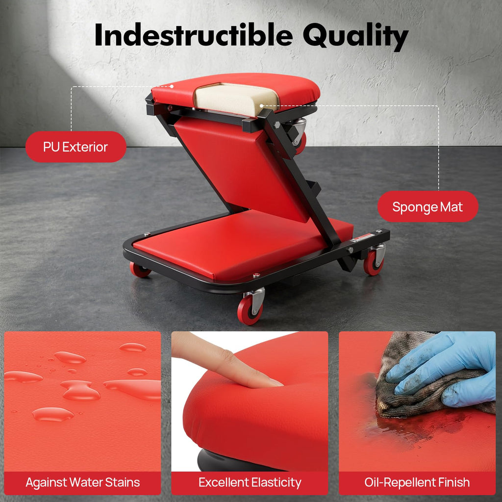 40" Foldable Rolling Creeper Seat 450lbs Z964