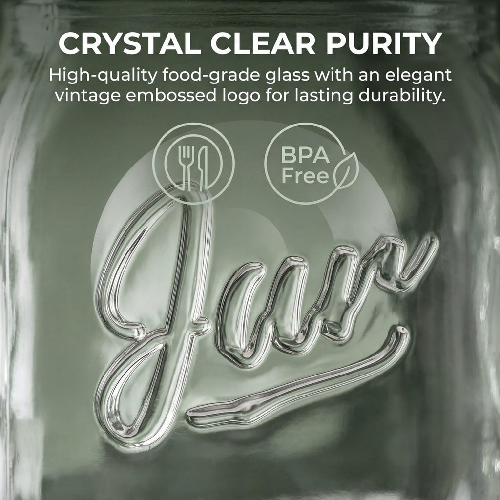 12 Pack 16 Oz Wide Mouth Glass Mason Jars F346
