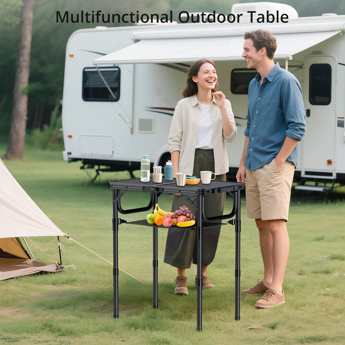 24"X 16" Adjustable Height Folding Camping Table Z259