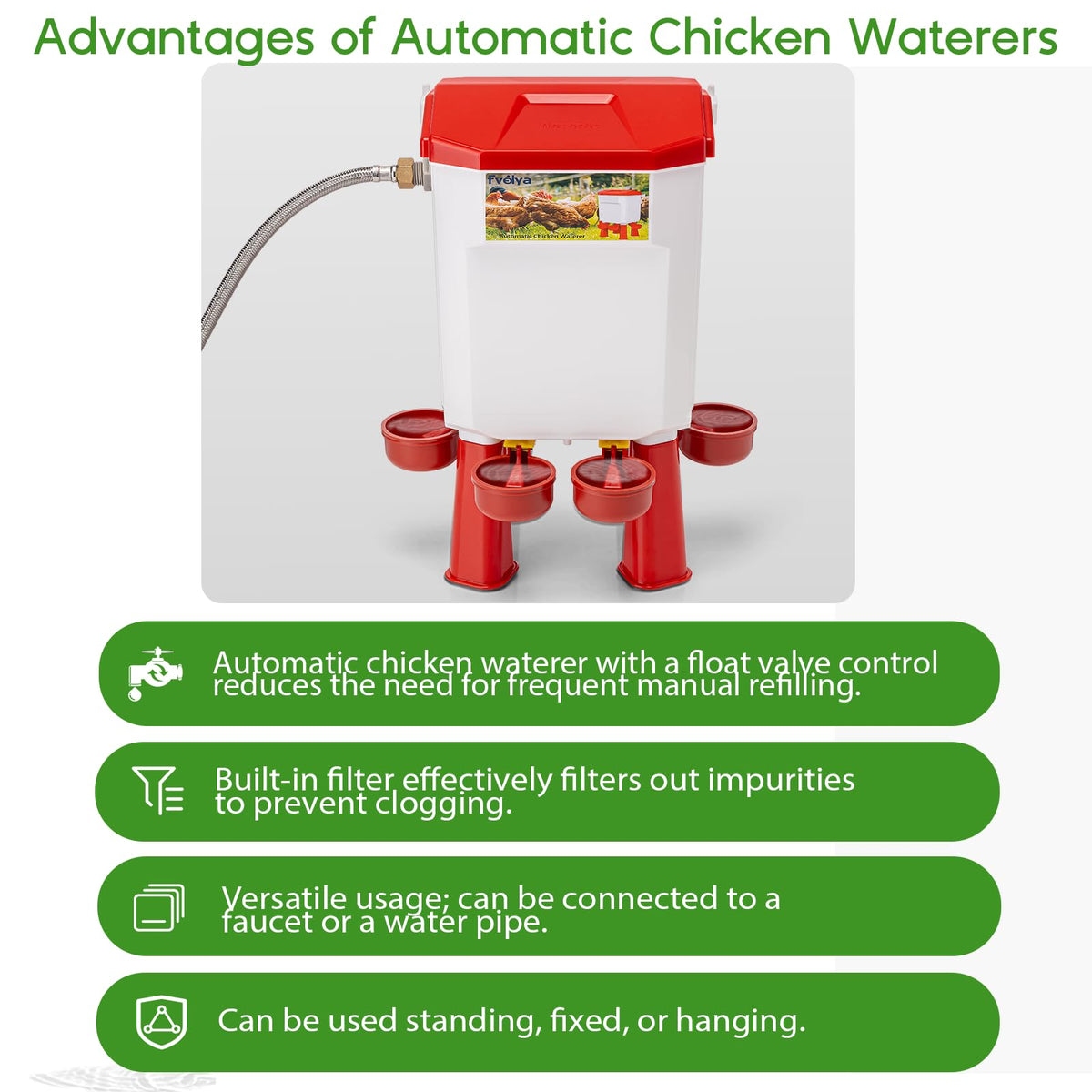 Automatic Chicken Waterer with Four Water Cups N27656