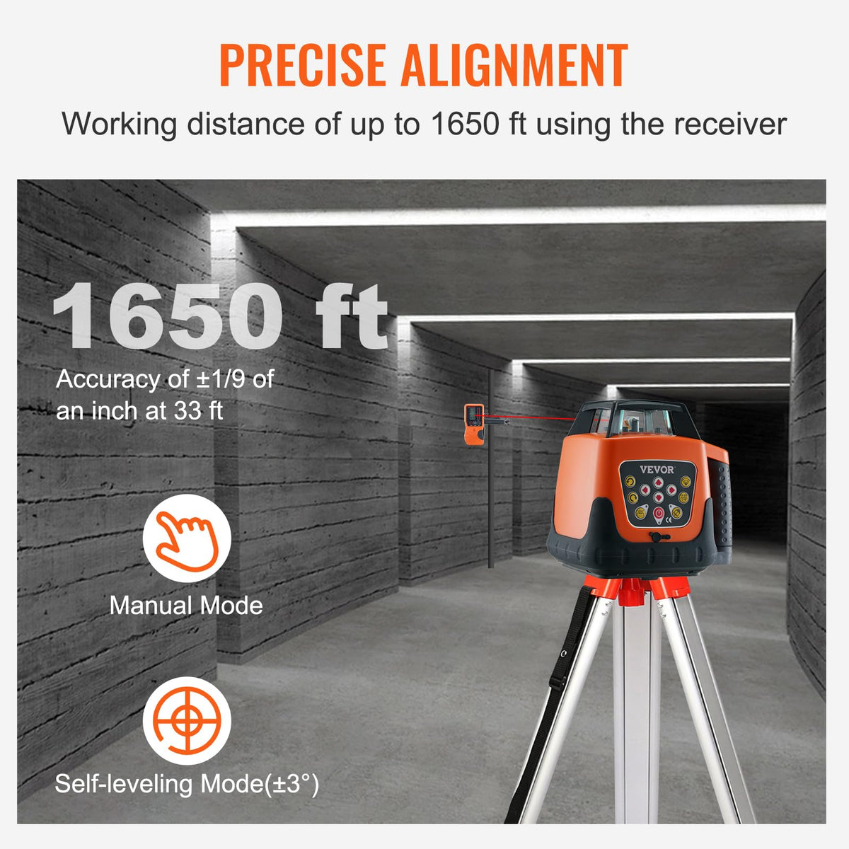 Red 360 Degree Self Leveling Rotary Laser Level Kit with Tripod G676612