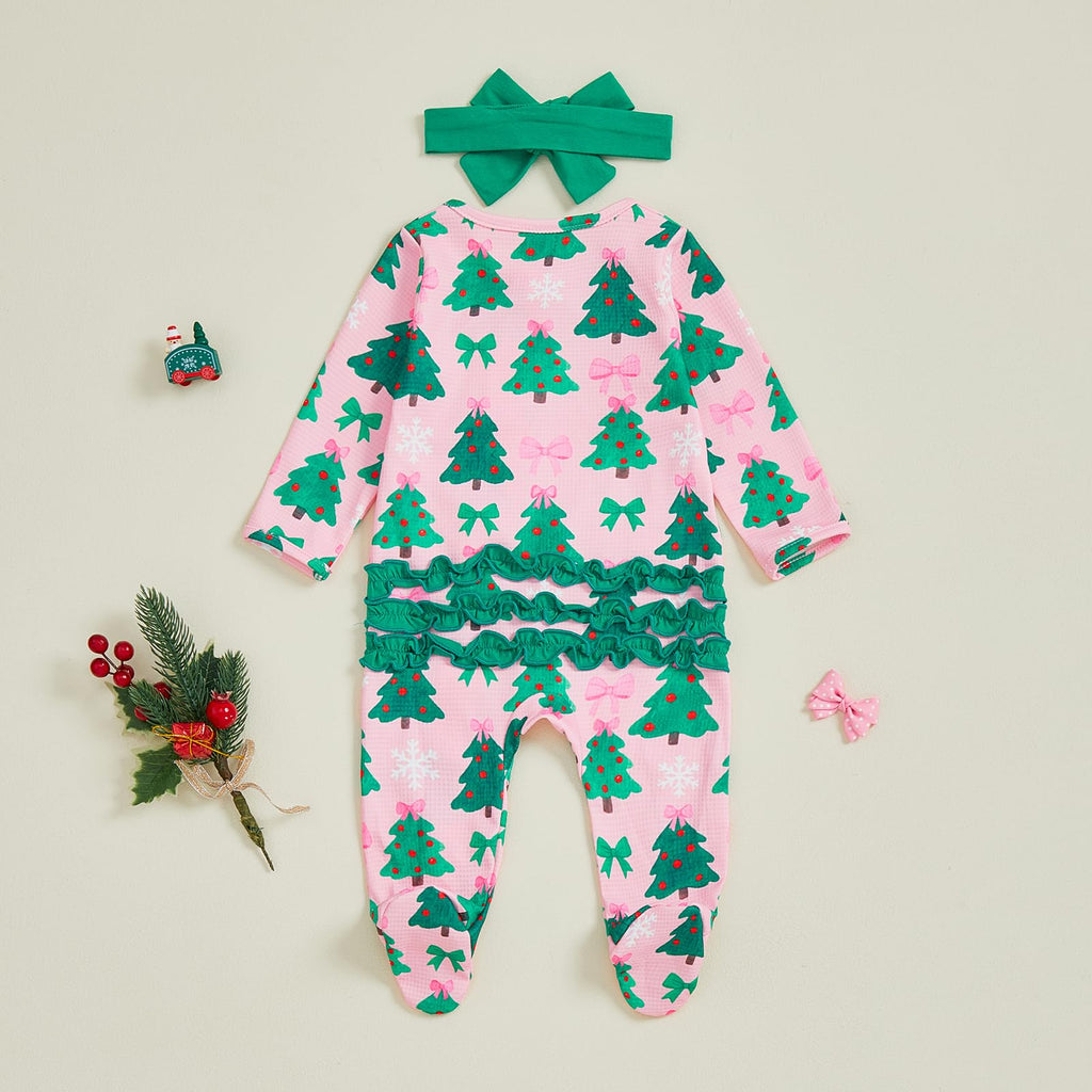 Newborn Baby Girl Footie Romper Sleeper Outfit J790
