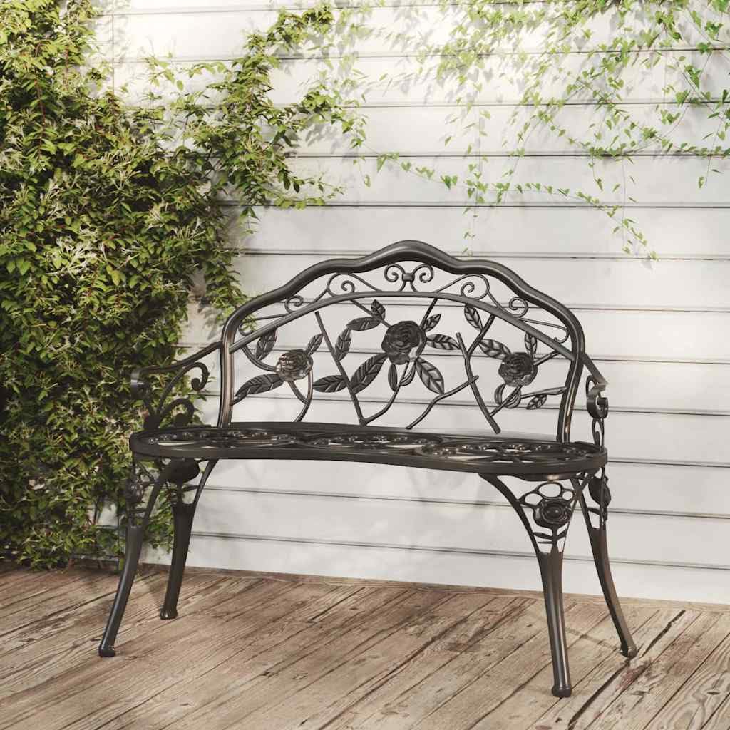 Cast Aluminum Black Patio Bench A174753