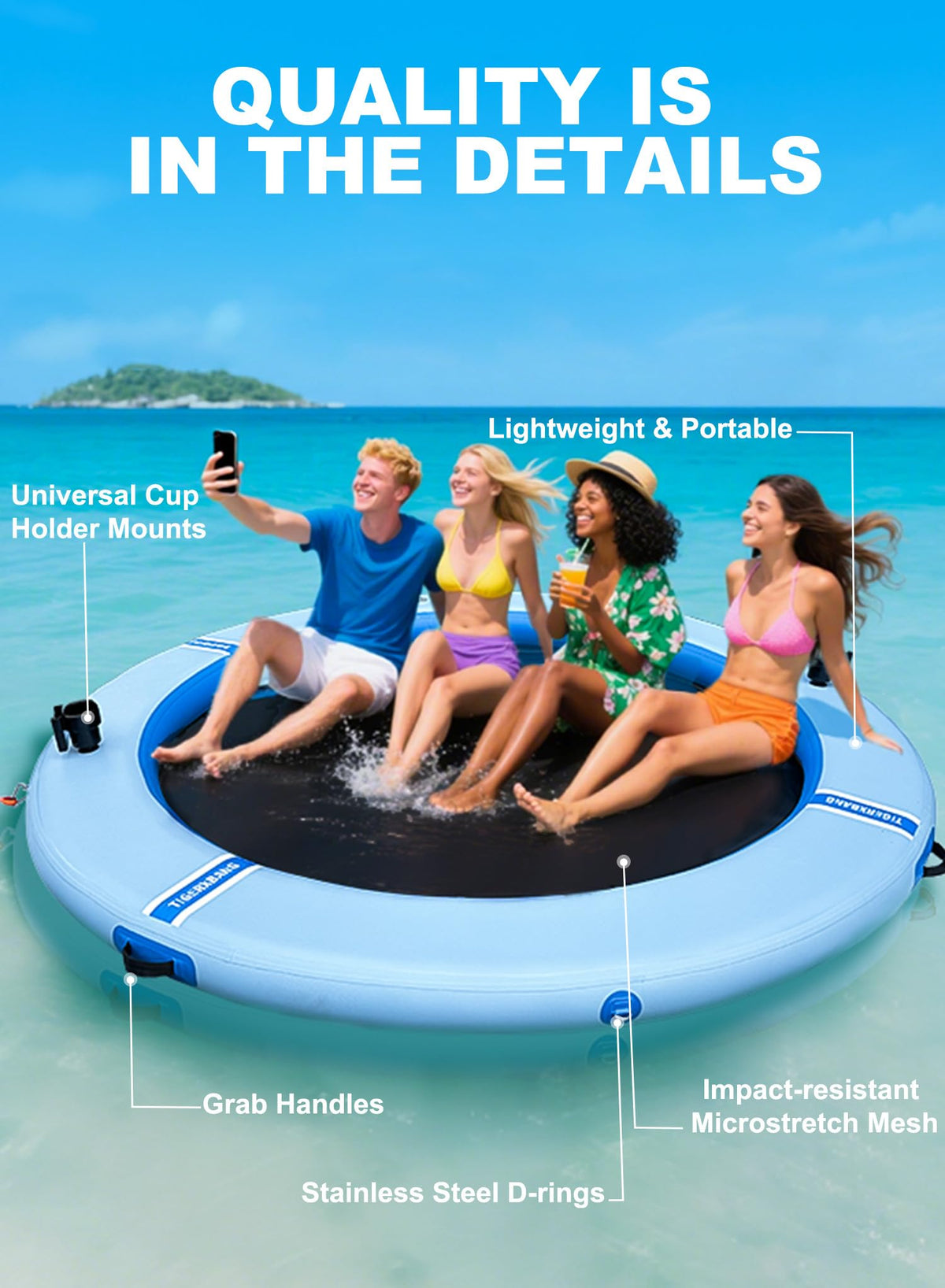 Inflatable Water Hammock with Cup Holder B48767