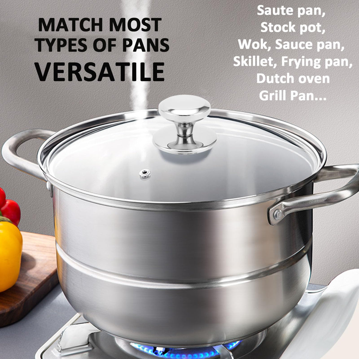 Glass Lids for Frying Pans, Pots, Cast Iron Pans A685