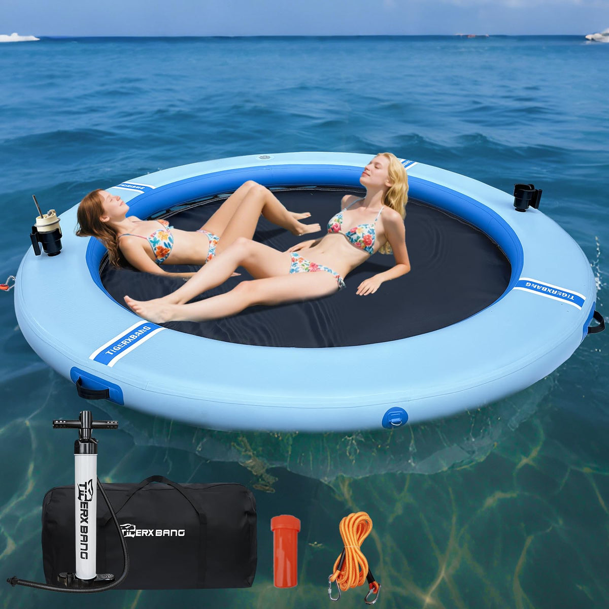 Inflatable Water Hammock with Cup Holder B48767