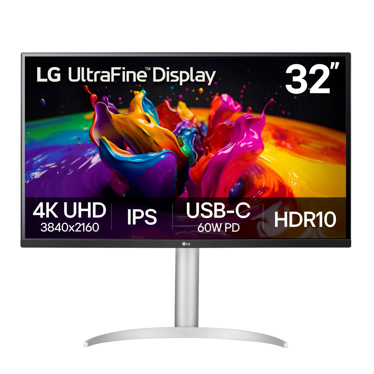 32-inch 4K UHD IPS Computer Monitor with Built-in Speaker, White W6594