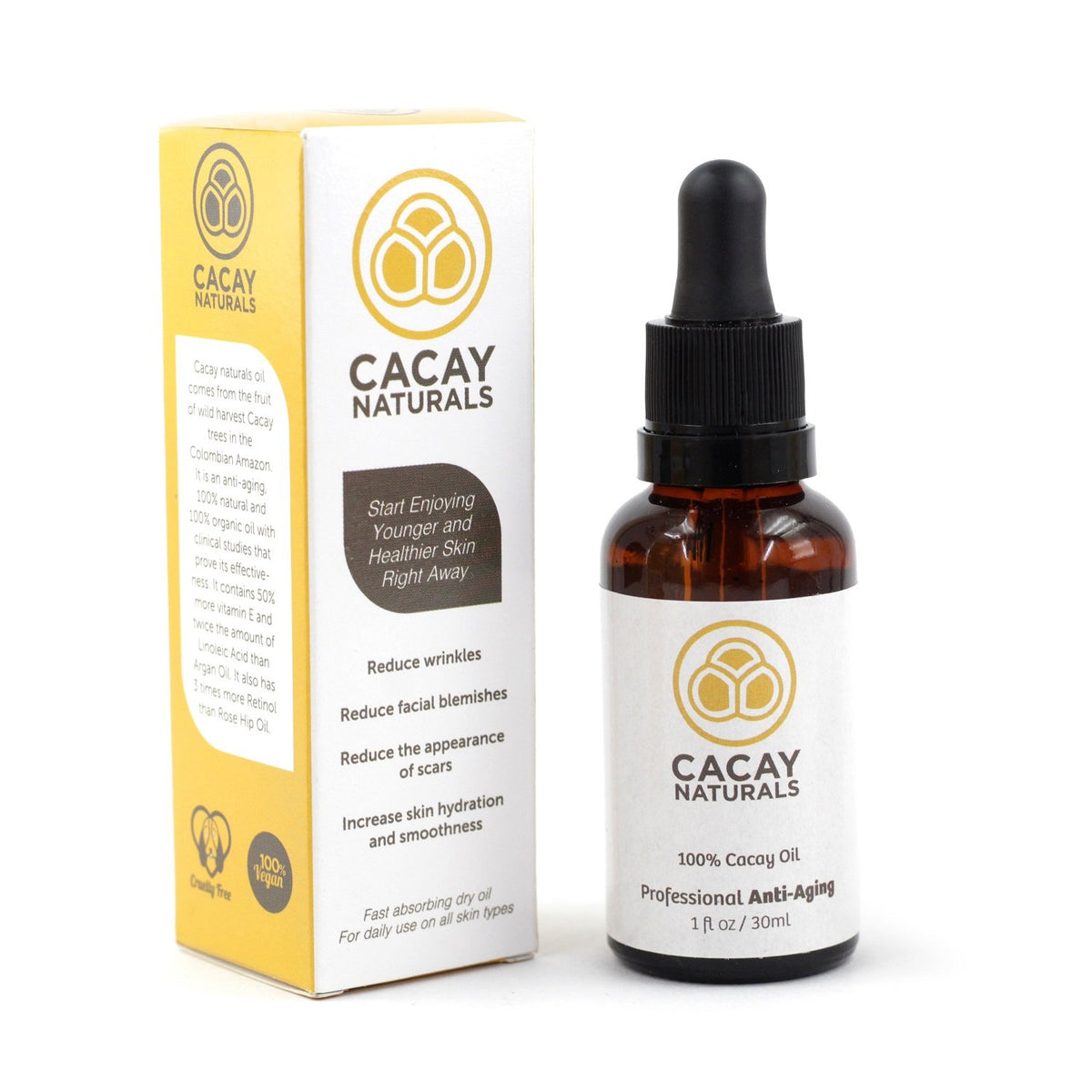 Anti-Aging Face Oil 100% Pure Cacay Oil 1 fl.oz T3249