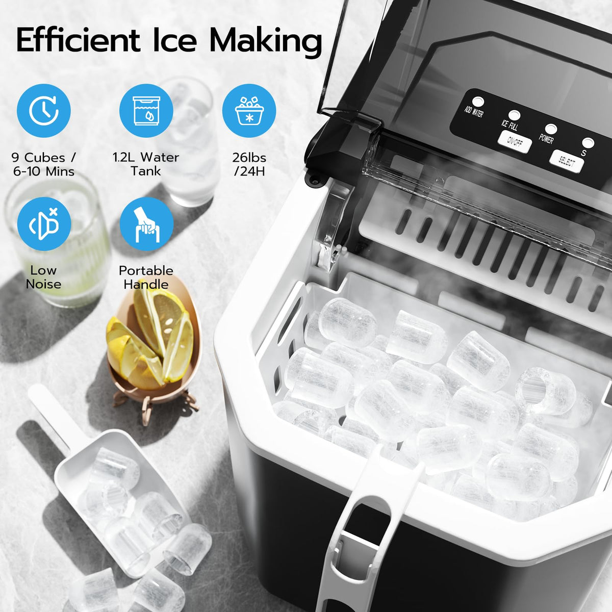 Black 26Lbs/24H Countertop Ice Maker Z4182
