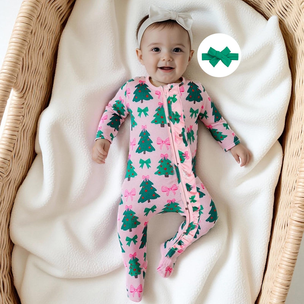 Newborn Baby Girl Footie Romper Sleeper Outfit J790