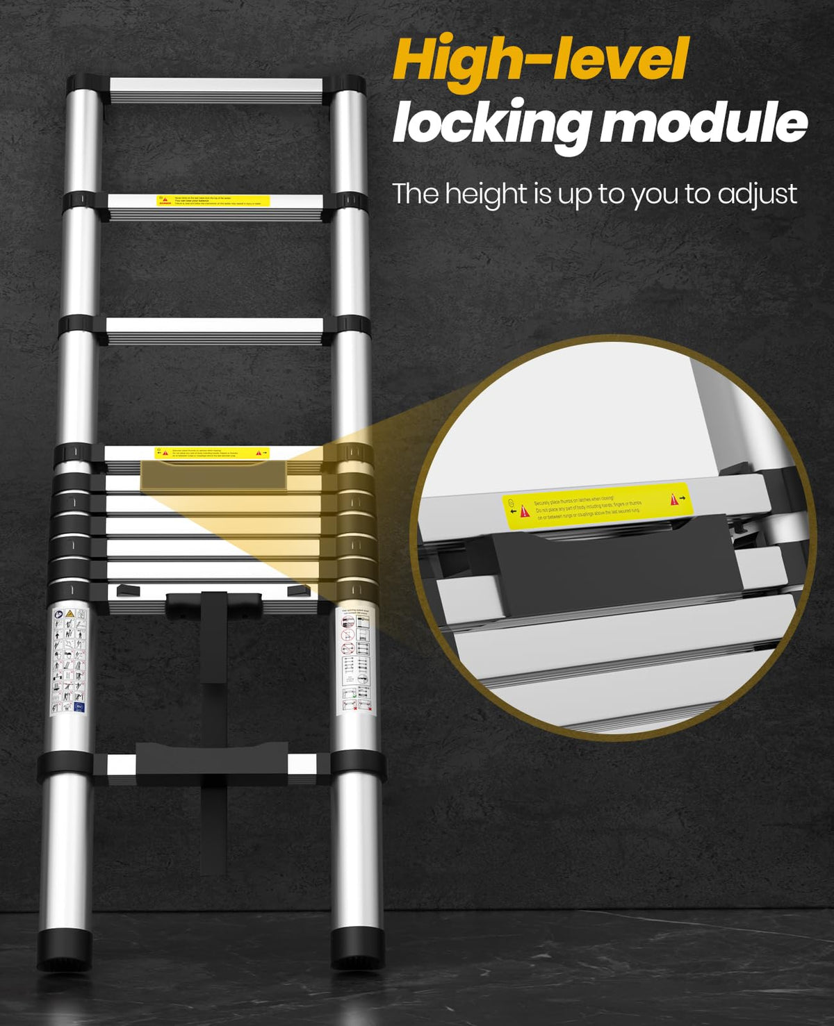 15.8FT Aluminum Telescoping Ladder 330LBS Capacity M132