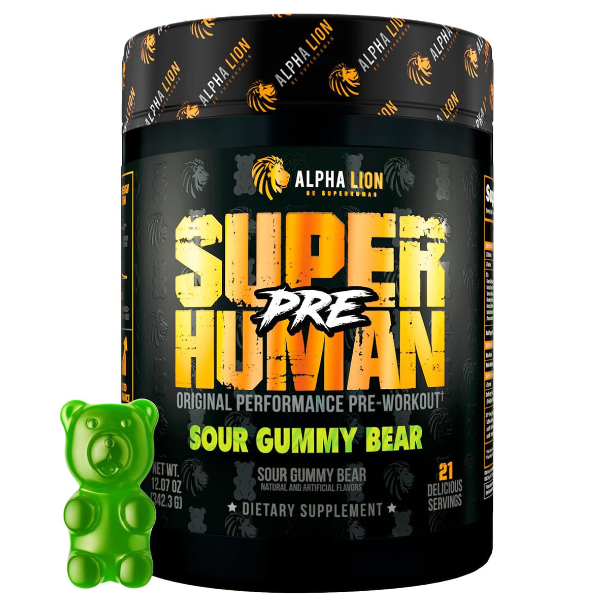 Pre Workout Powder with Beta Alanine, L-Taurine & Caffeine, 21 Servings Sour Gummy Bear O528619