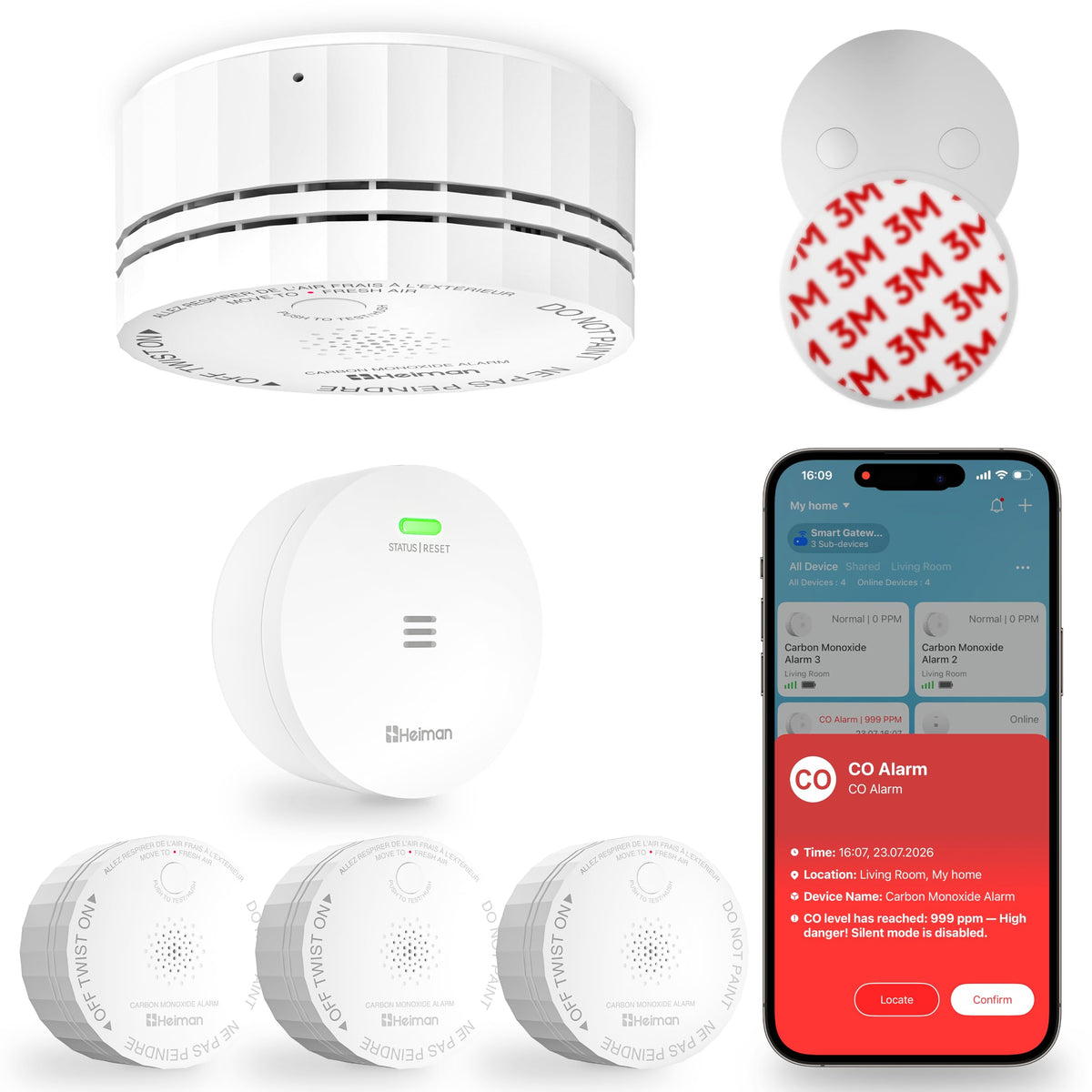 Carbon Monoxide Detectors 3-Pack with Gateway G6685