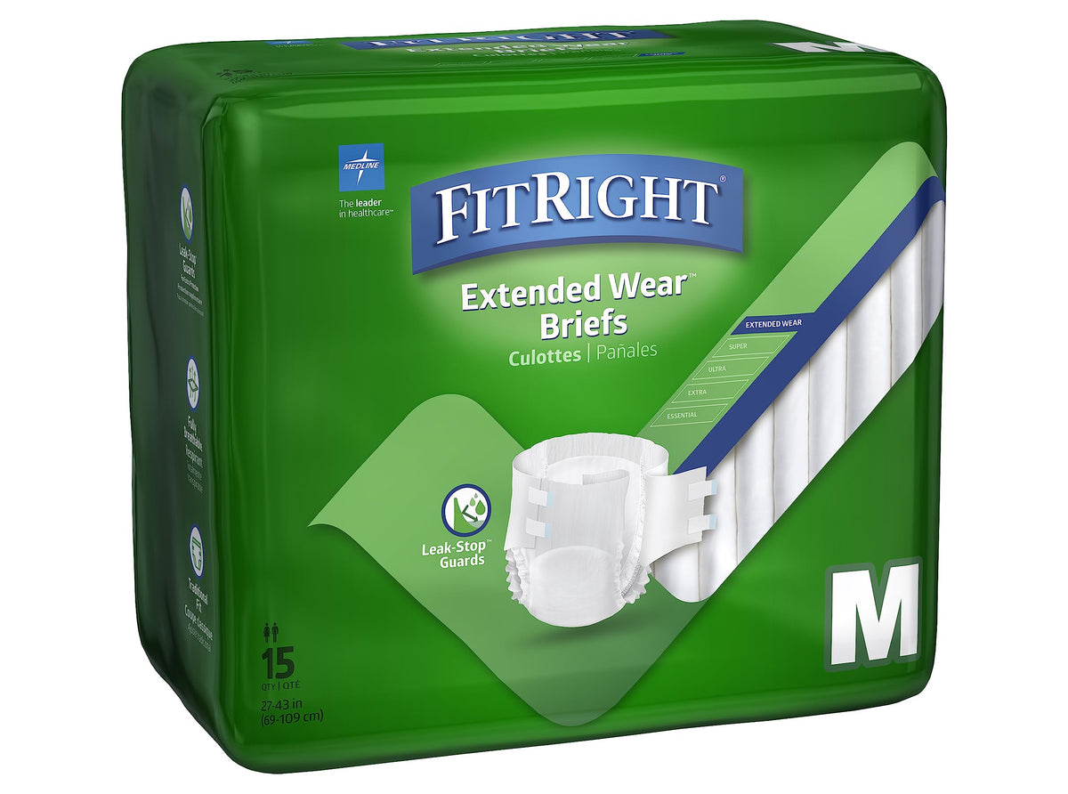 Adult Incontinence Briefs with Tabs, Medium, 15 Count P90743