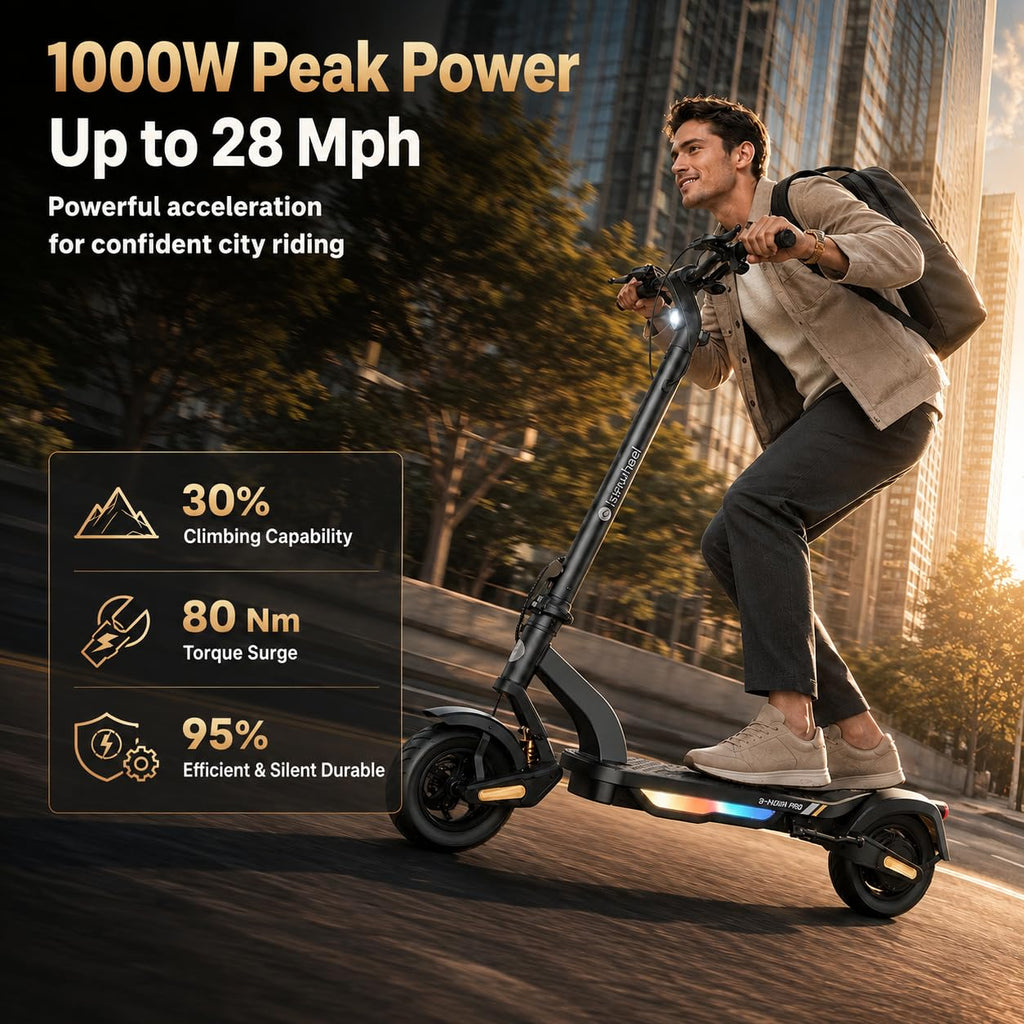 Electric Scooter, 28 MPH, 1000W, 38-Mile Range N494