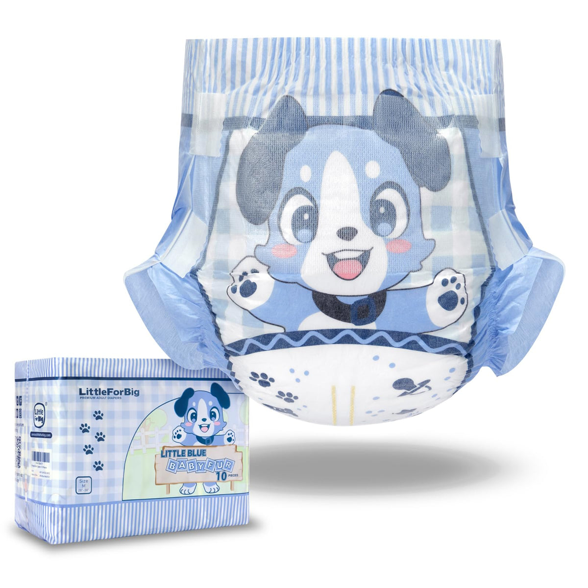 Adjustable Hook-and-Loop Fastener Closure Adult Printed Cloth Back Diaper 10 Pieces Medium 28"-38" S938346