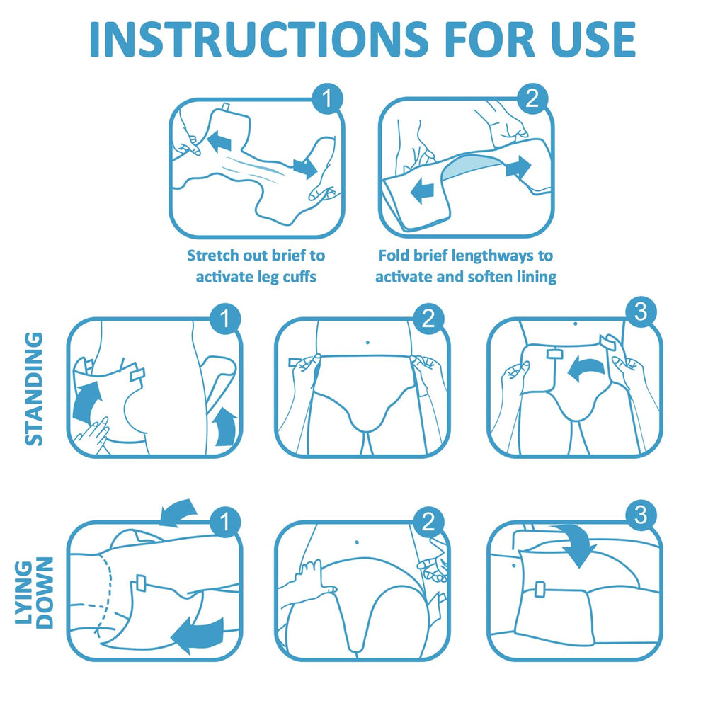 Adult Diaper 10 Pieces White Medium 28"-38" T3616