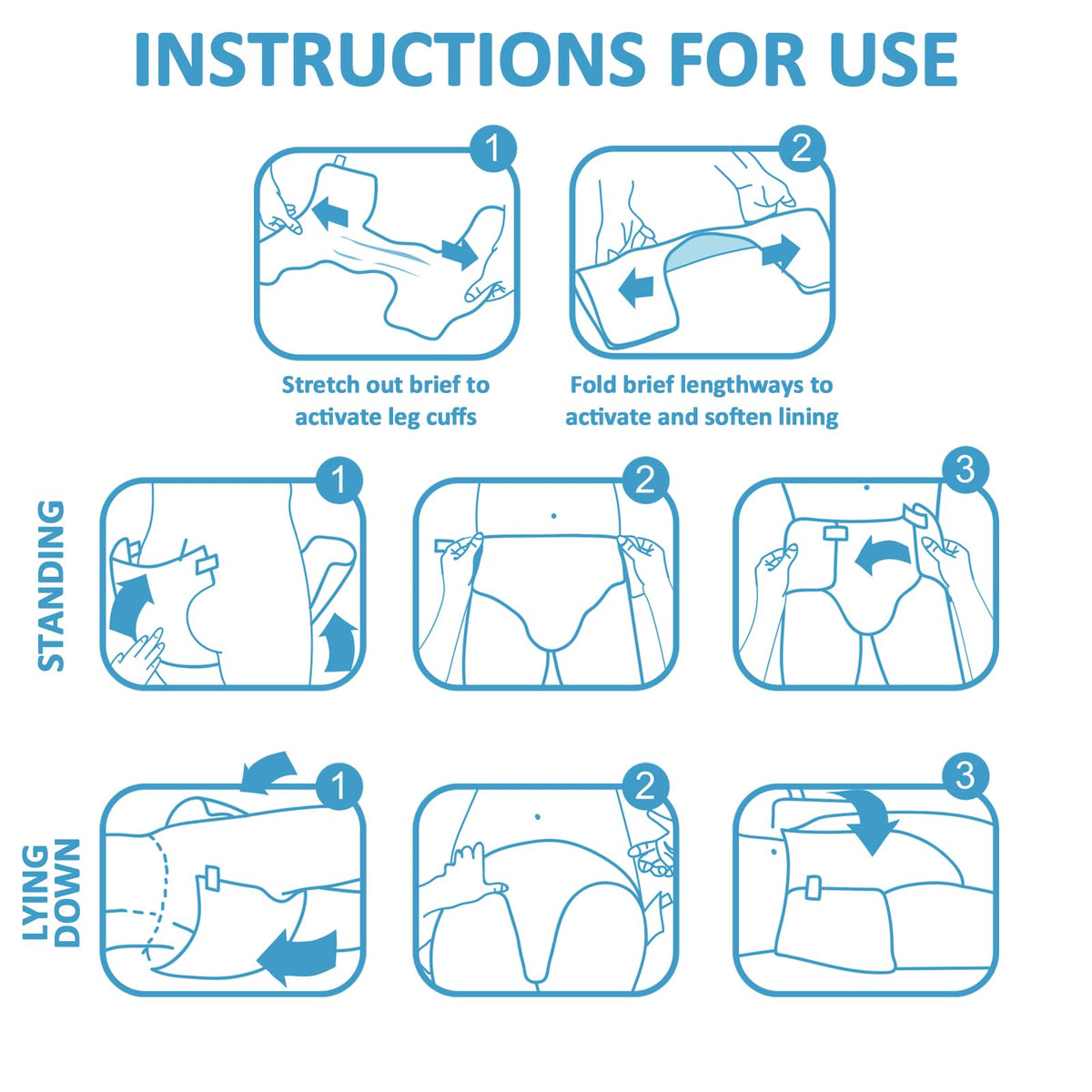 Adult Diaper 10 Pieces White Medium 28"-38" T3616
