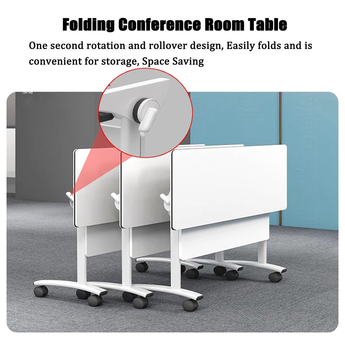 Folding Table with Locking Wheels Z1525
