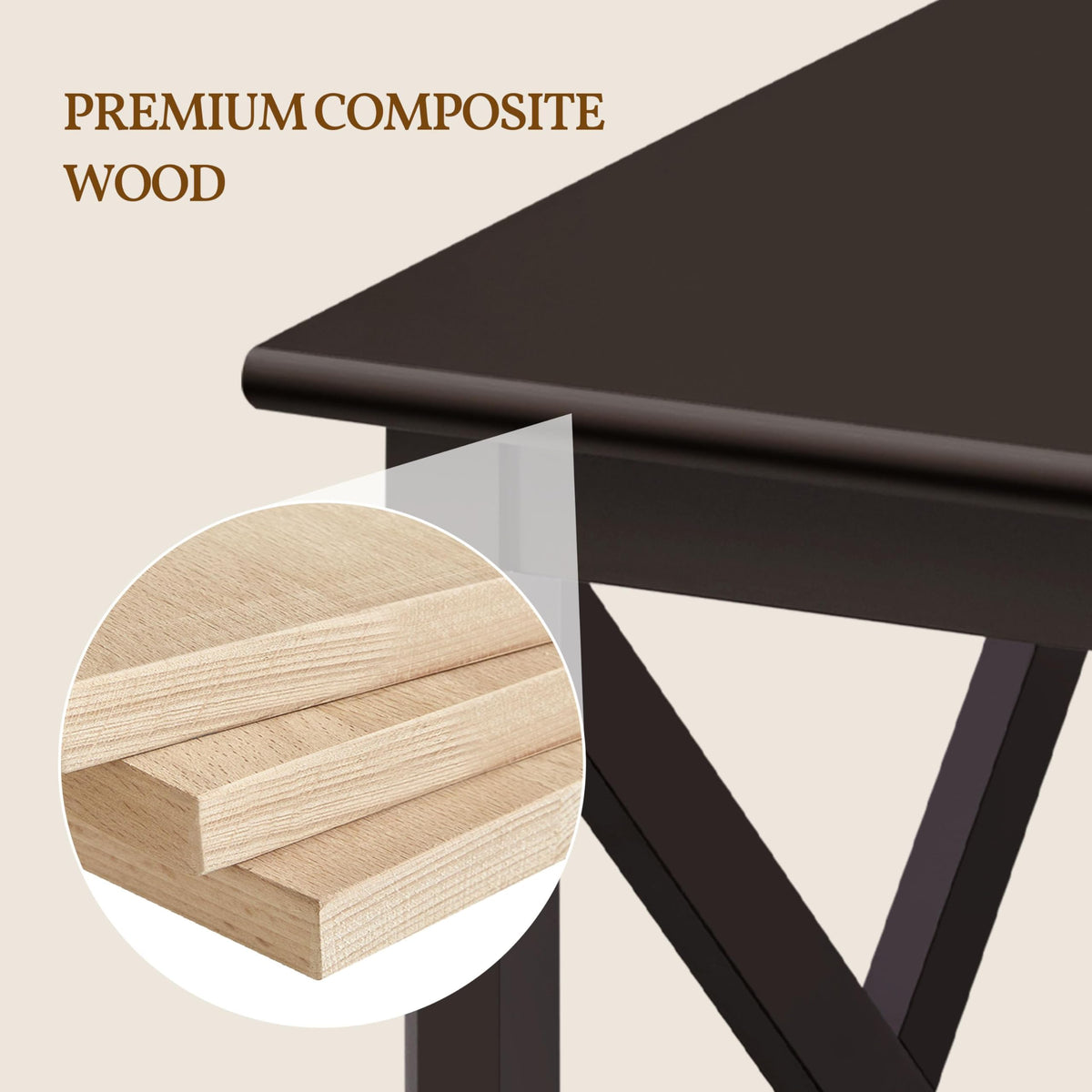 Espresso 20 x 18 Inch End Table Set of 2 W860031