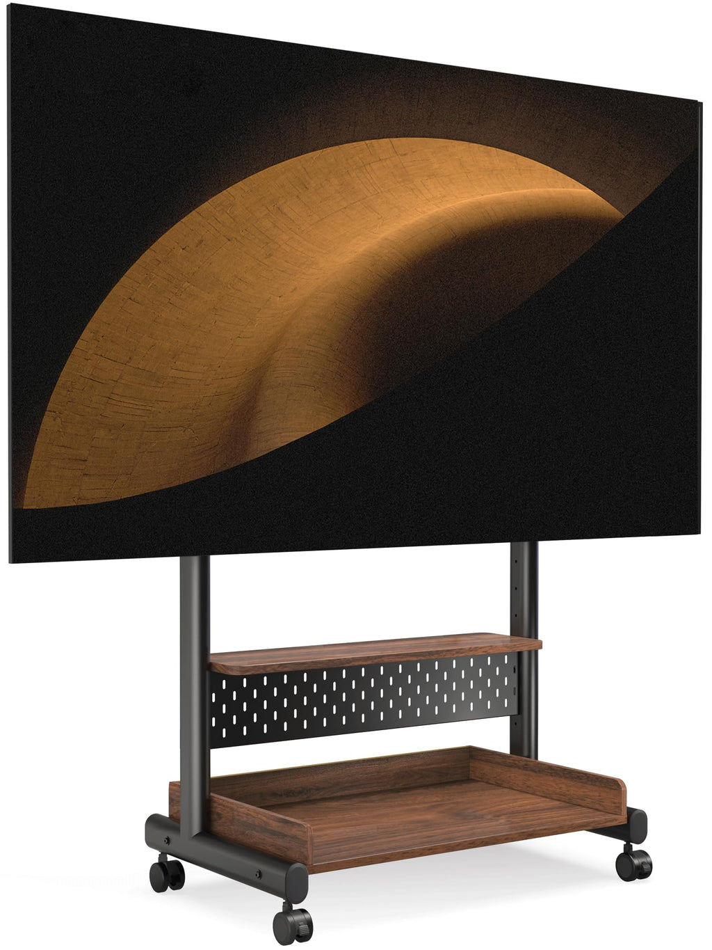 Rolling TV Stand Mount with Wooden Shelf R196087