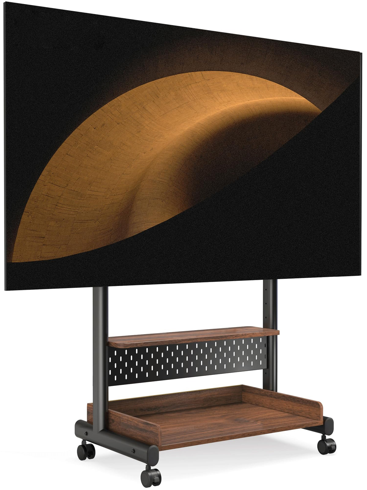 Rolling TV Stand Mount with Wooden Shelf R196087