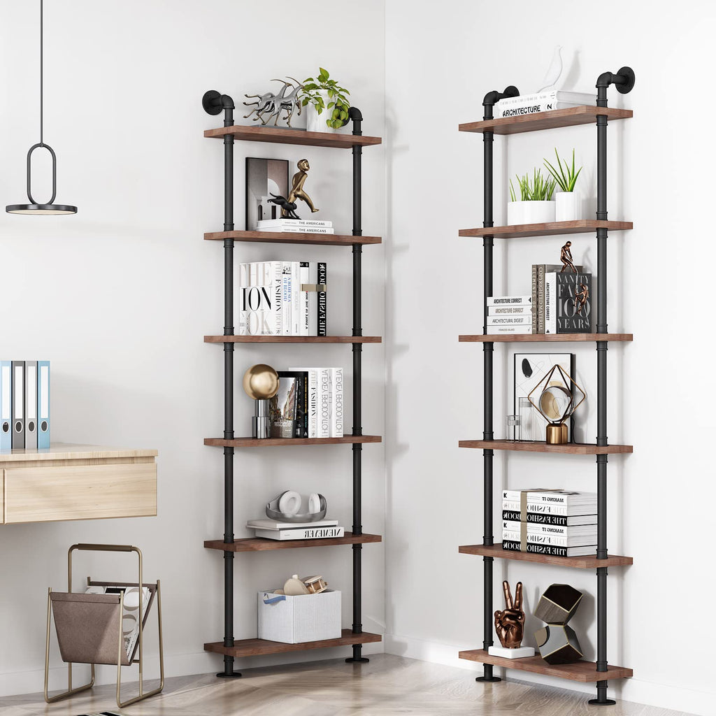 Industrial Pipe Rustic Wood Bookshelf A18134
