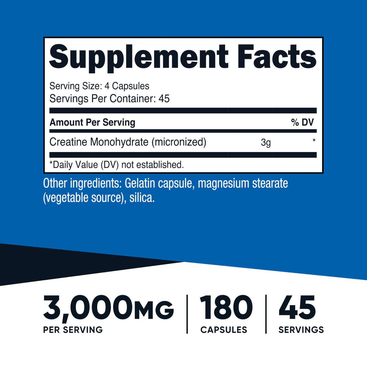 Creatine Monohydrate 3,000mg 180 Capsules S90485