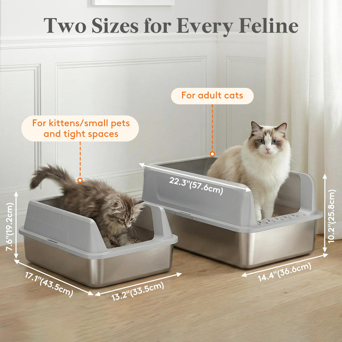XL Stainless Steel Cat Litter Box S812681