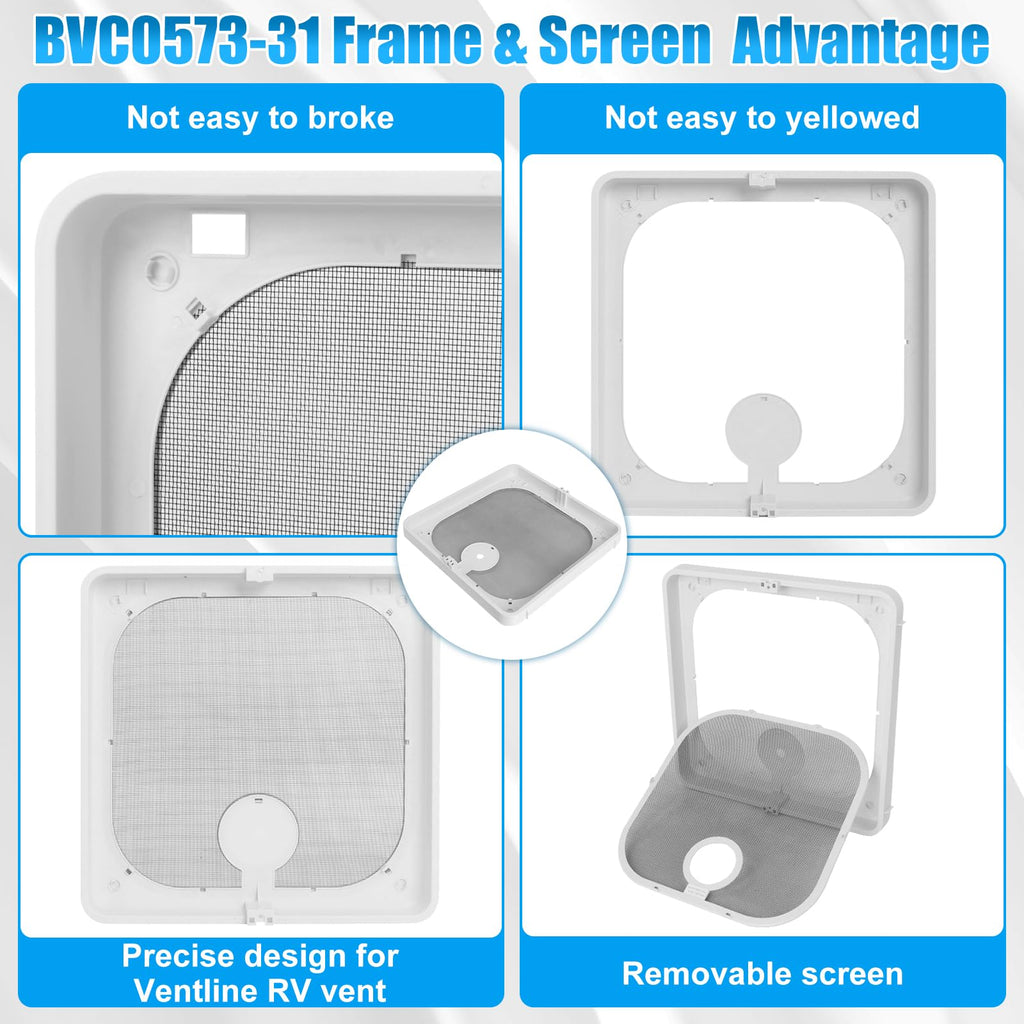 Birch White Roof Vent Frame Screen Replacement 13.5×13.5inch Y4289