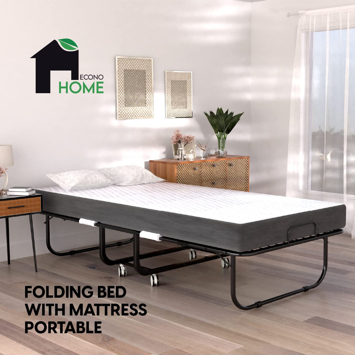 Folding Bed with Mattress 75x31 Cot Size 5-inch Memory Foam B265653