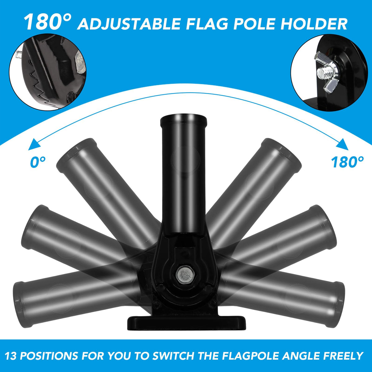 Adjustable Metal Flag Pole Holder U4271