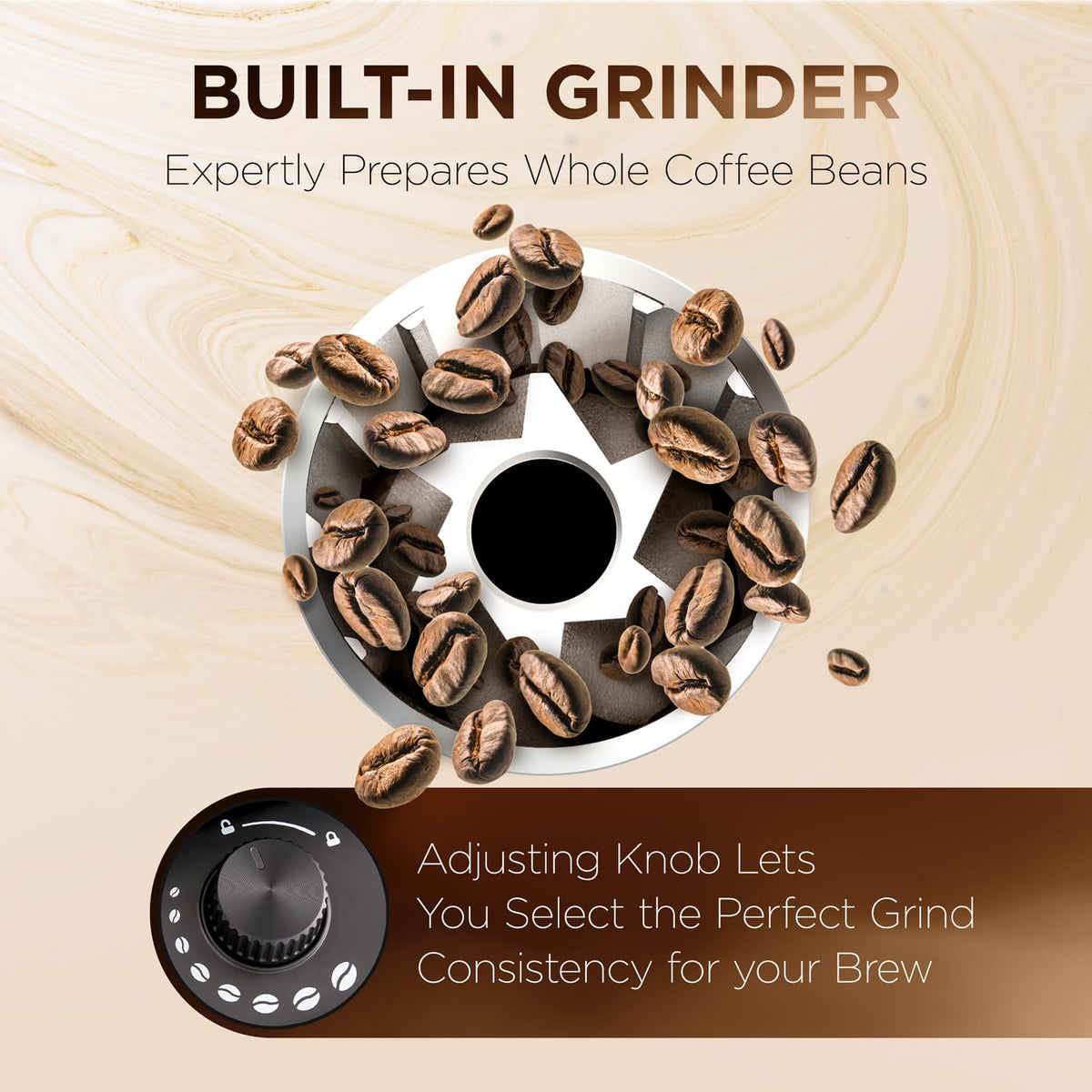 2-in-1 Drip Coffee Maker & Grinder D3653